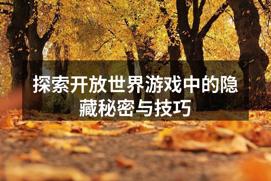探索开放世界游戏中的隐藏秘密与技巧